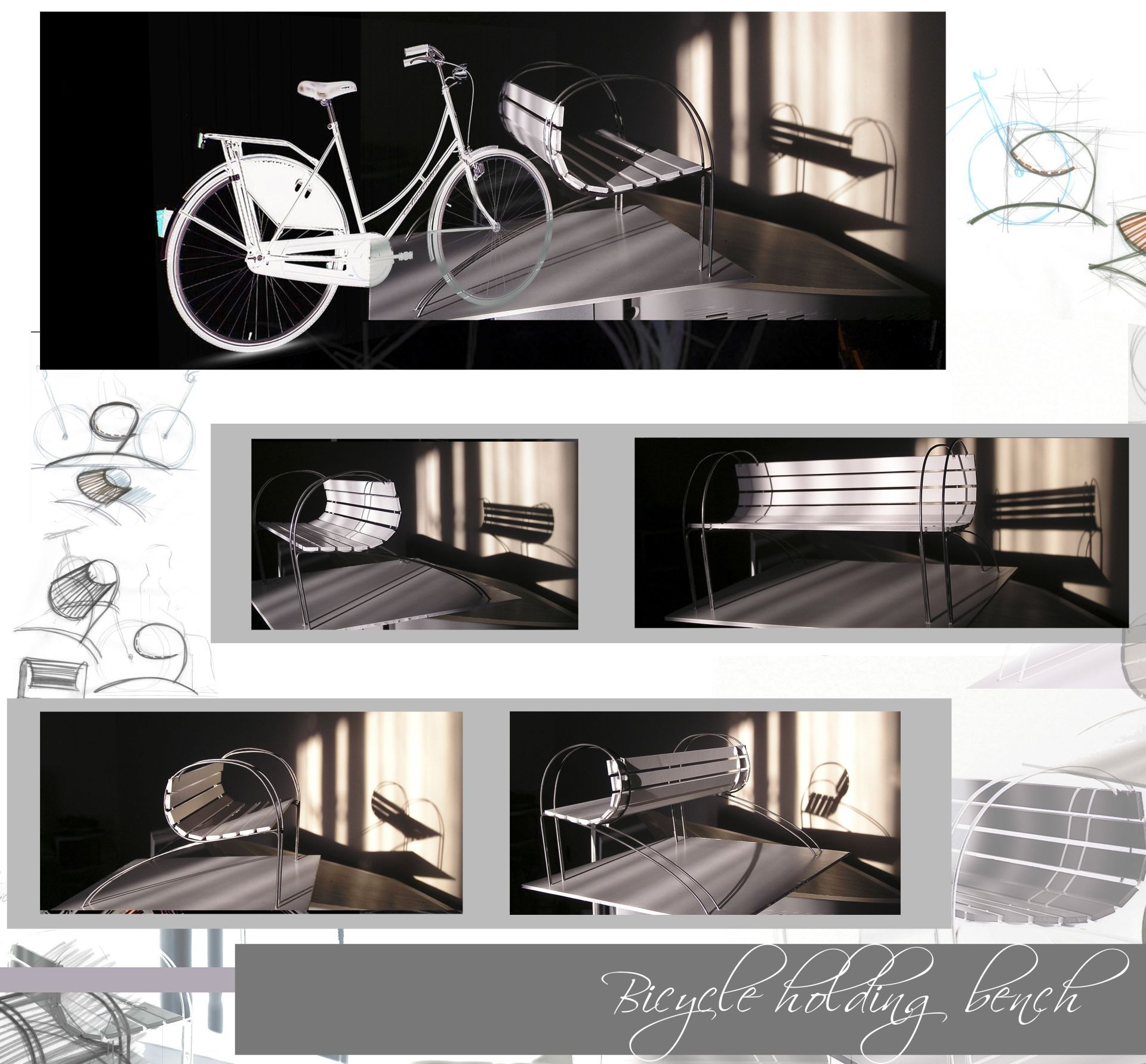 Bicycle holding bench